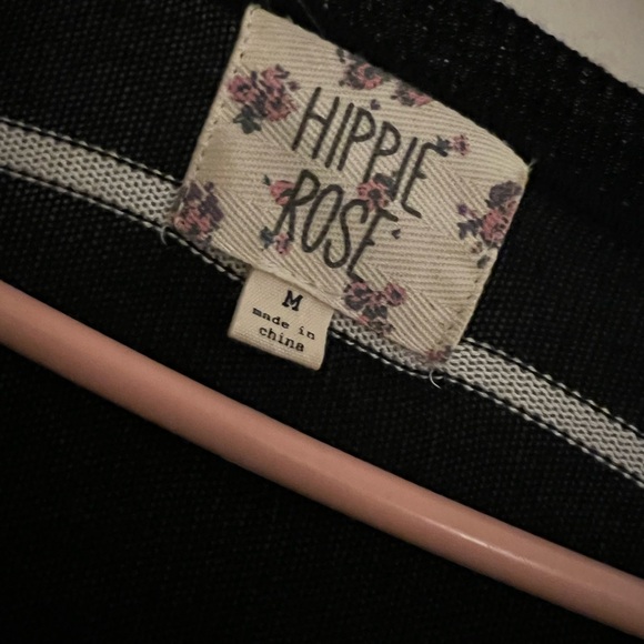 Size M Black with White Stripes Cardigan/Sweater - Picture 3 of 3